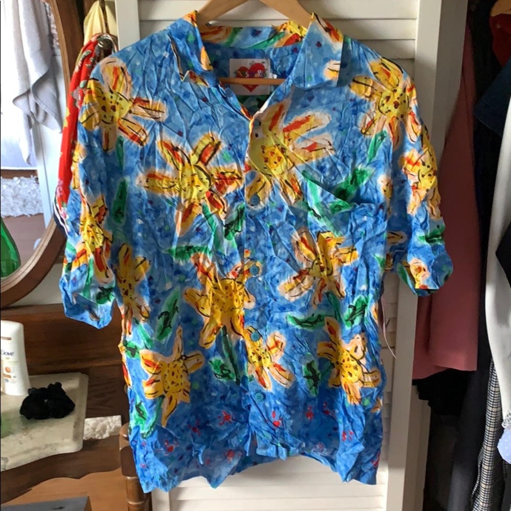 Men’s jams world button up sunflower print
